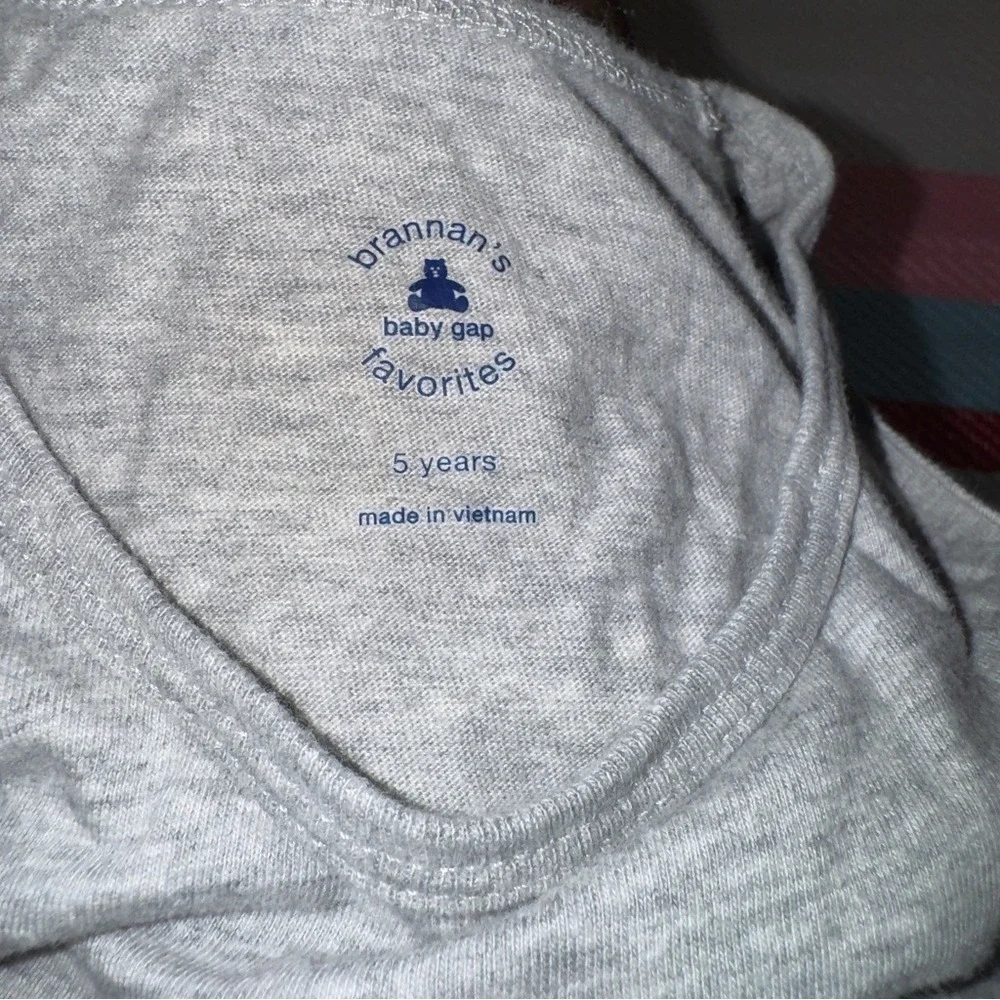Baby GAP Boys Heather Gray Logo Tank Top Kid Size 5 Brannan Favorites Sleeveless